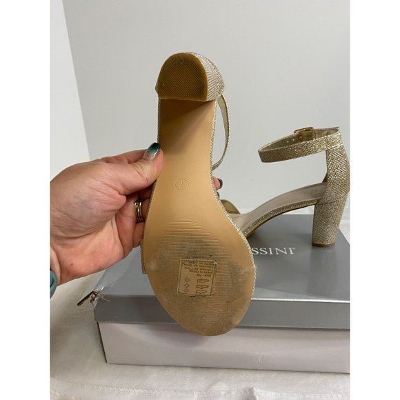 Oleg Cassini Emberly Heels Size 7 Gold - Picture 7 of 7